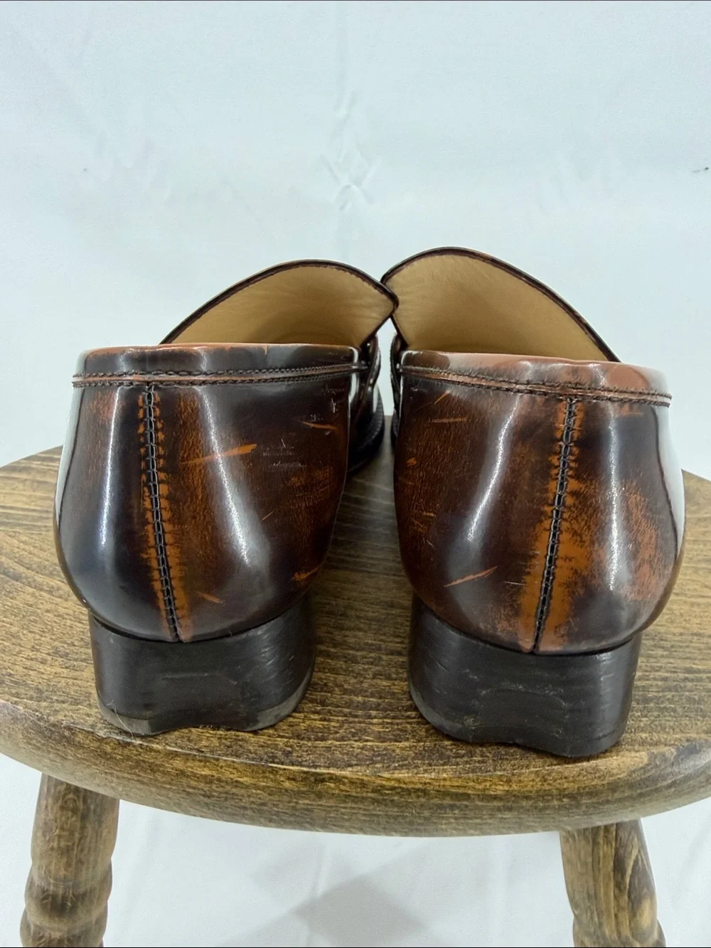 M.Gemi Womens Leather Made in Italy Heeled Loafers w/ Buckle, sz 38